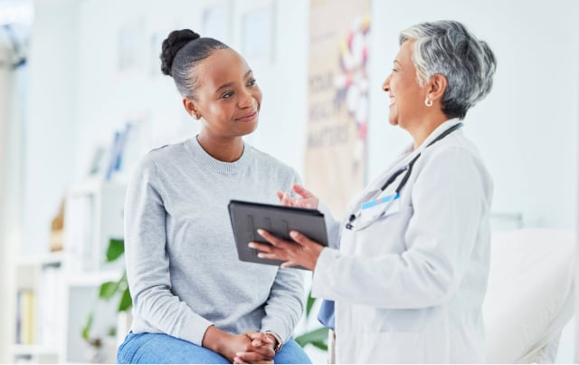 Doctor talking to patient